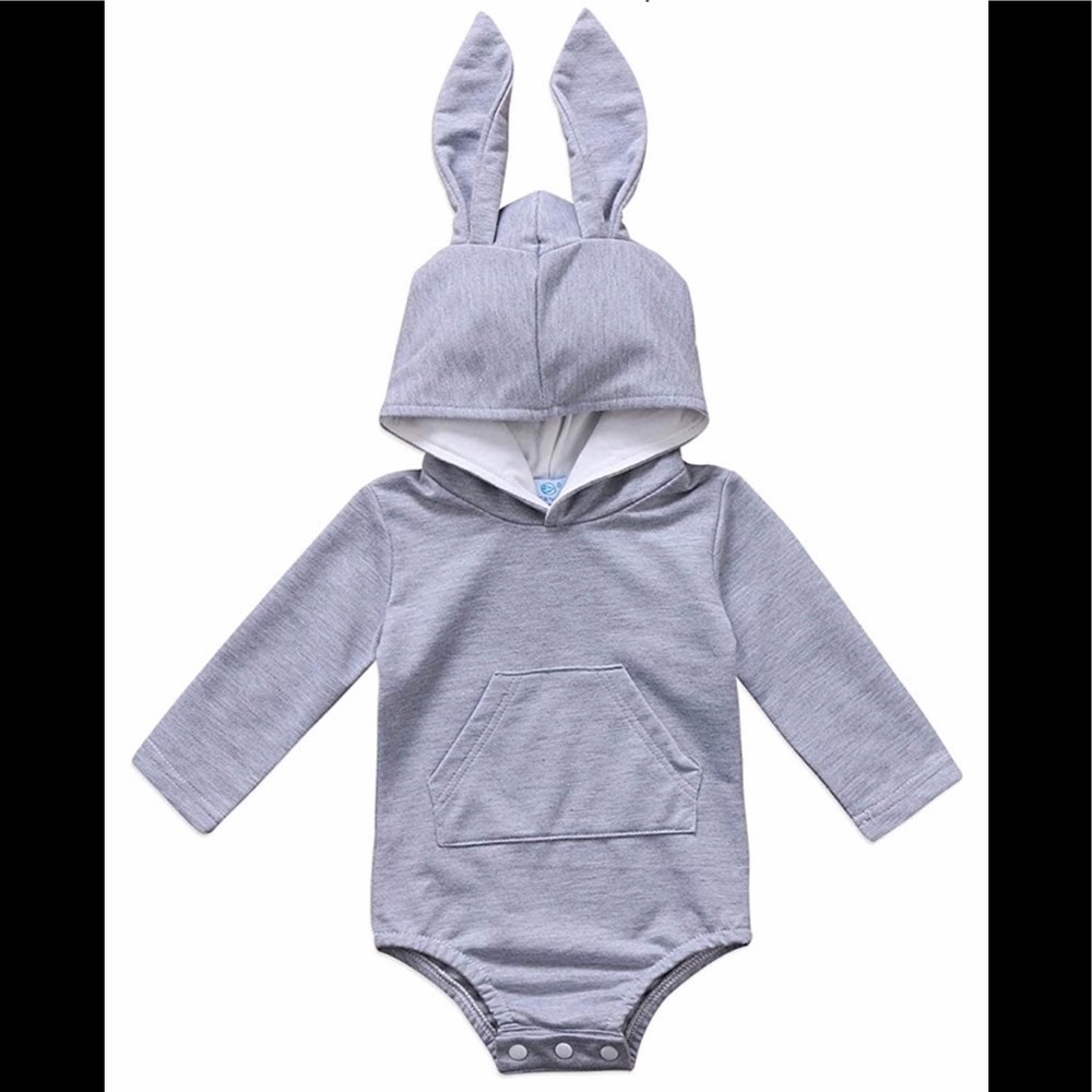 Baby Bunny long sleeve bodysuit grey 0-6 months